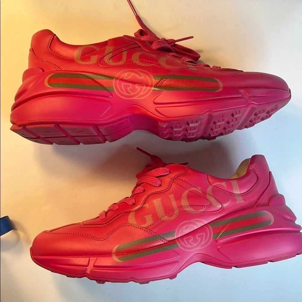 EUC 💓 Gucci Women’s Pink Sneakers – Size 40.5 (US 10.5) with Box